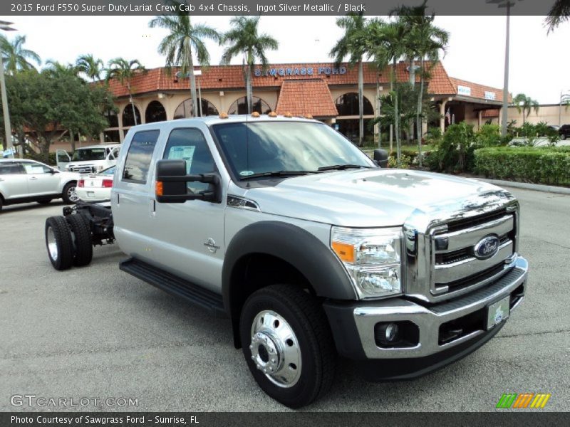 Ingot Silver Metallic / Black 2015 Ford F550 Super Duty Lariat Crew Cab 4x4 Chassis