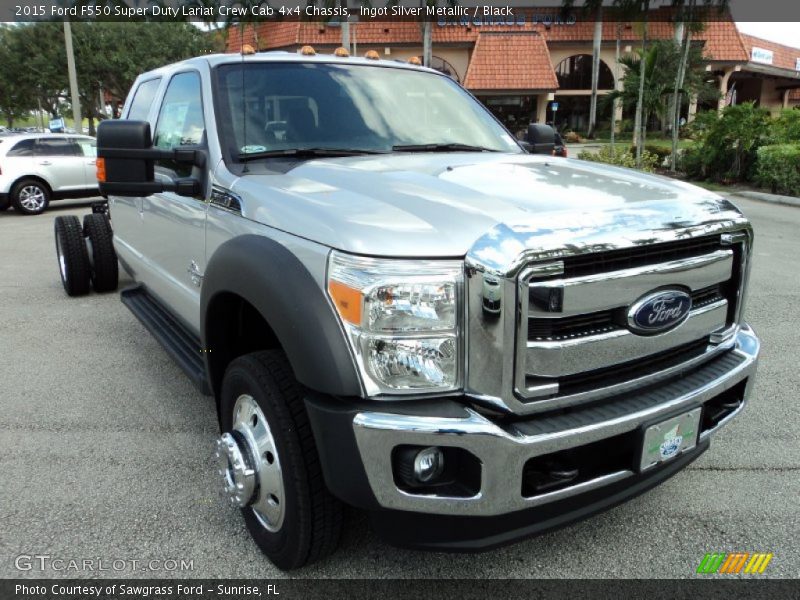 Ingot Silver Metallic / Black 2015 Ford F550 Super Duty Lariat Crew Cab 4x4 Chassis