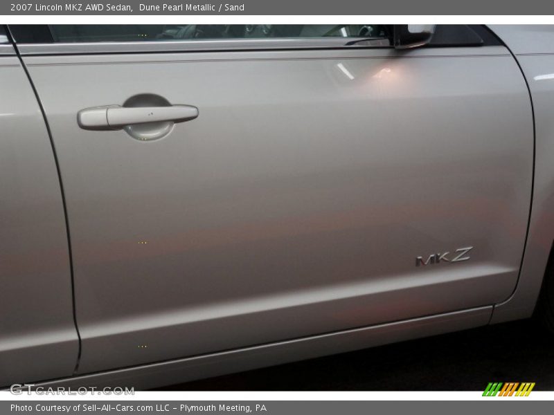 Dune Pearl Metallic / Sand 2007 Lincoln MKZ AWD Sedan