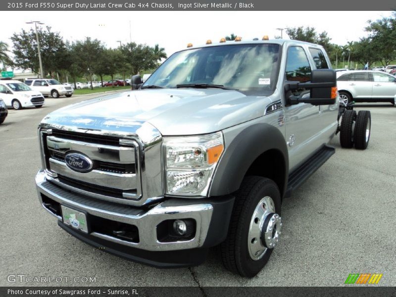 Ingot Silver Metallic / Black 2015 Ford F550 Super Duty Lariat Crew Cab 4x4 Chassis