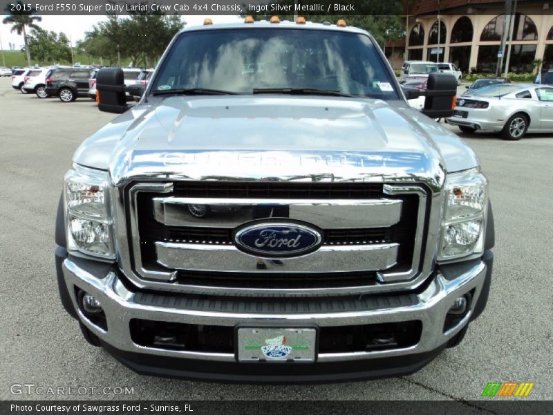 Ingot Silver Metallic / Black 2015 Ford F550 Super Duty Lariat Crew Cab 4x4 Chassis