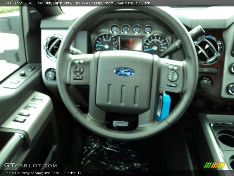 Ingot Silver Metallic / Black 2015 Ford F550 Super Duty Lariat Crew Cab 4x4 Chassis