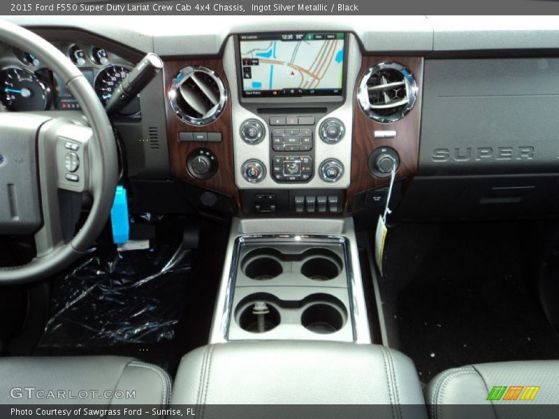 Ingot Silver Metallic / Black 2015 Ford F550 Super Duty Lariat Crew Cab 4x4 Chassis