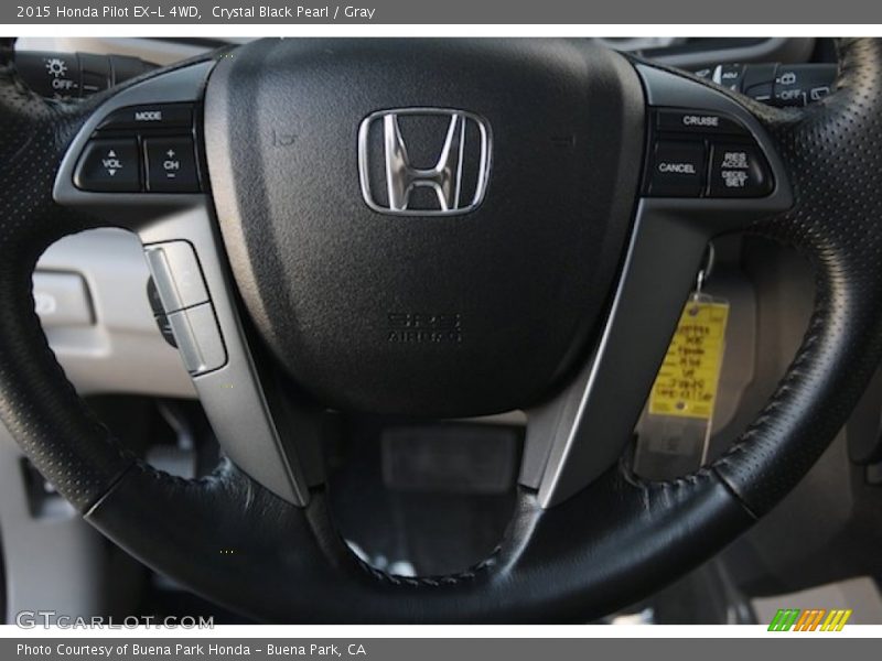 Crystal Black Pearl / Gray 2015 Honda Pilot EX-L 4WD