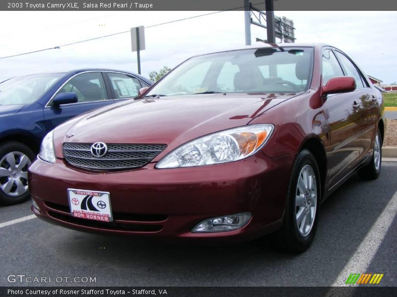 Salsa Red Pearl / Taupe 2003 Toyota Camry XLE