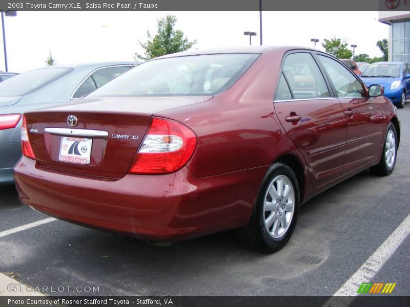 Salsa Red Pearl / Taupe 2003 Toyota Camry XLE