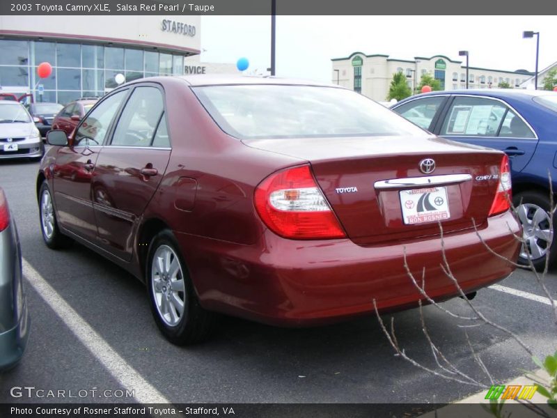 Salsa Red Pearl / Taupe 2003 Toyota Camry XLE
