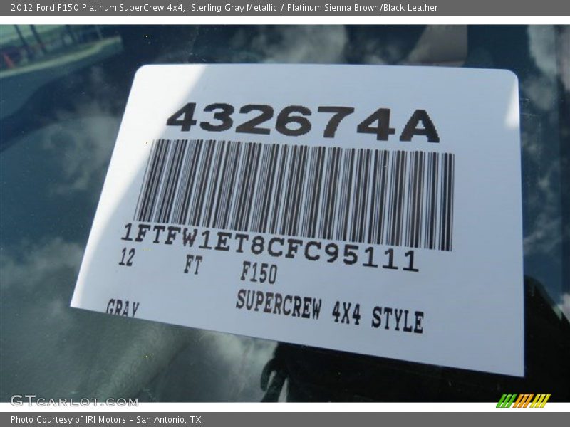 Sterling Gray Metallic / Platinum Sienna Brown/Black Leather 2012 Ford F150 Platinum SuperCrew 4x4