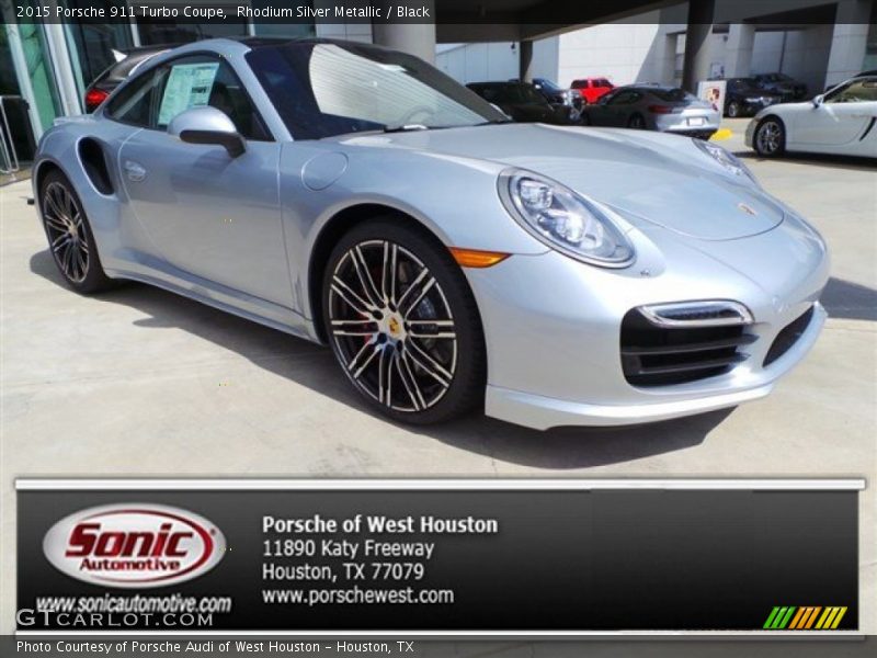 Rhodium Silver Metallic / Black 2015 Porsche 911 Turbo Coupe