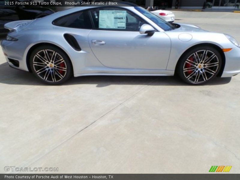 Rhodium Silver Metallic / Black 2015 Porsche 911 Turbo Coupe