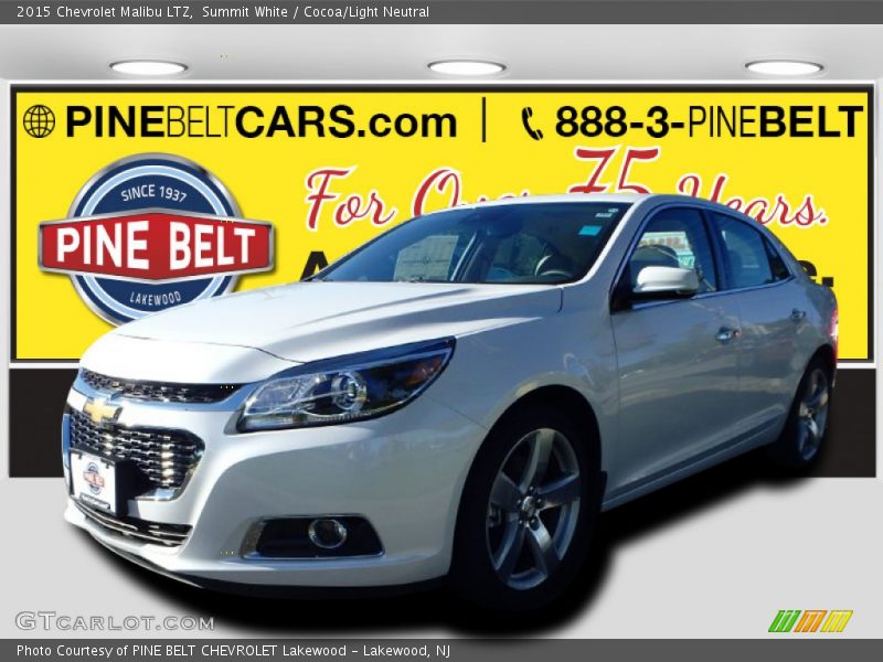 Summit White / Cocoa/Light Neutral 2015 Chevrolet Malibu LTZ