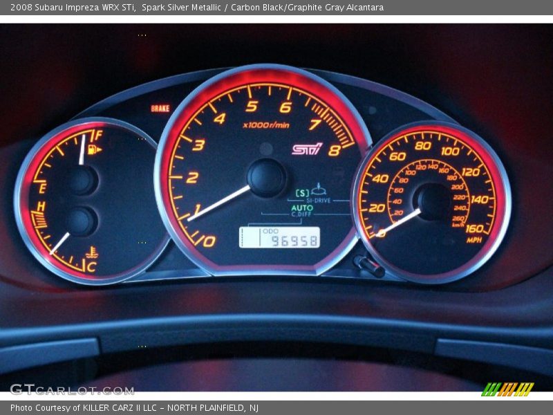 Spark Silver Metallic / Carbon Black/Graphite Gray Alcantara 2008 Subaru Impreza WRX STi