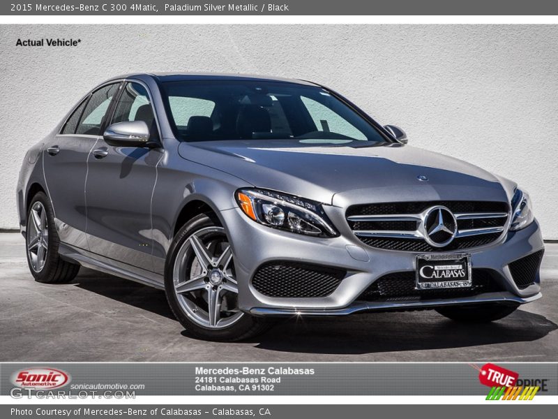 Paladium Silver Metallic / Black 2015 Mercedes-Benz C 300 4Matic