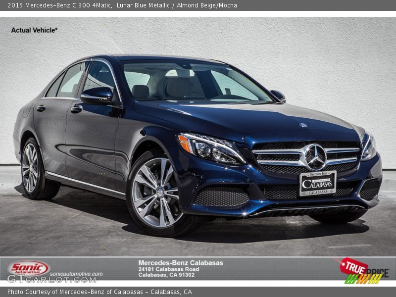 Lunar Blue Metallic / Almond Beige/Mocha 2015 Mercedes-Benz C 300 4Matic