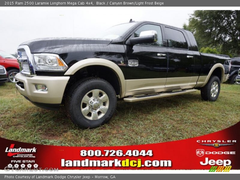 Black / Canyon Brown/Light Frost Beige 2015 Ram 2500 Laramie Longhorn Mega Cab 4x4