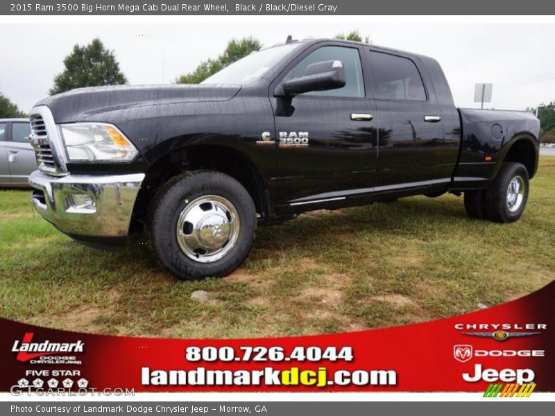 Black / Black/Diesel Gray 2015 Ram 3500 Big Horn Mega Cab Dual Rear Wheel