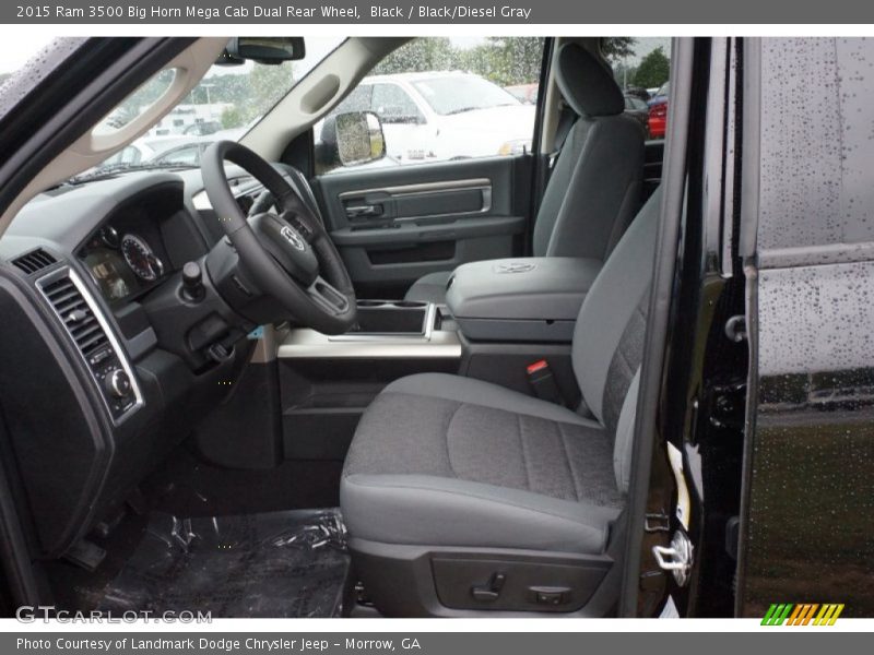  2015 3500 Big Horn Mega Cab Dual Rear Wheel Black/Diesel Gray Interior