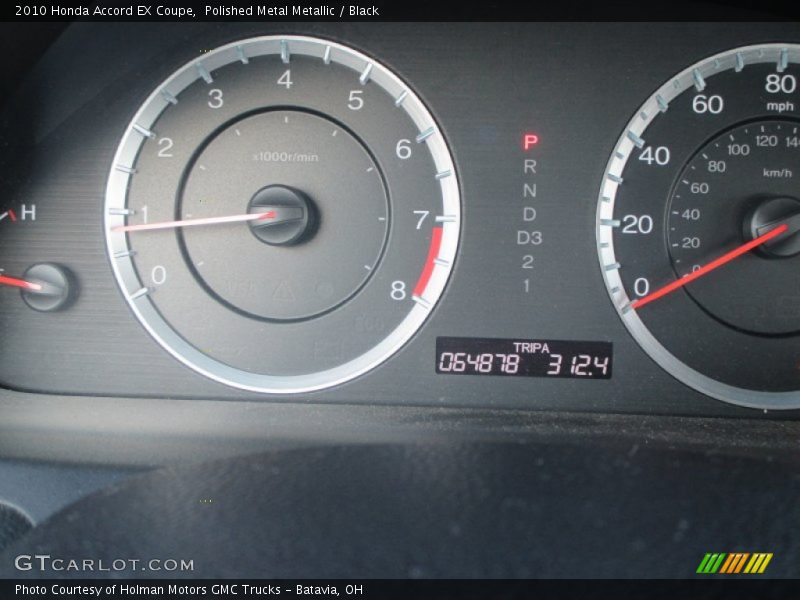 Polished Metal Metallic / Black 2010 Honda Accord EX Coupe