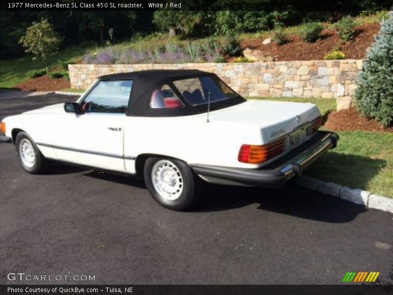 White / Red 1977 Mercedes-Benz SL Class 450 SL roadster