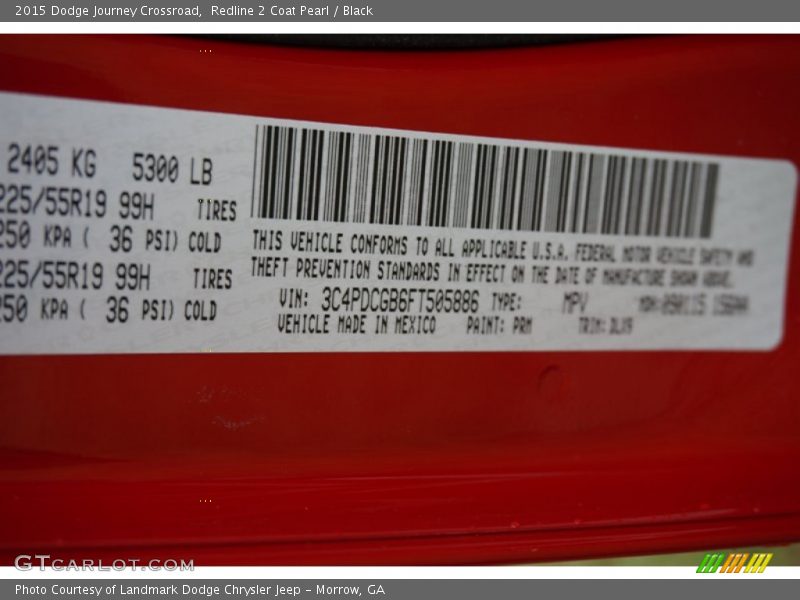 Redline 2 Coat Pearl / Black 2015 Dodge Journey Crossroad