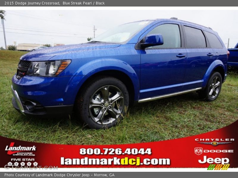 Blue Streak Pearl / Black 2015 Dodge Journey Crossroad