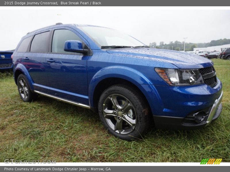 Blue Streak Pearl / Black 2015 Dodge Journey Crossroad