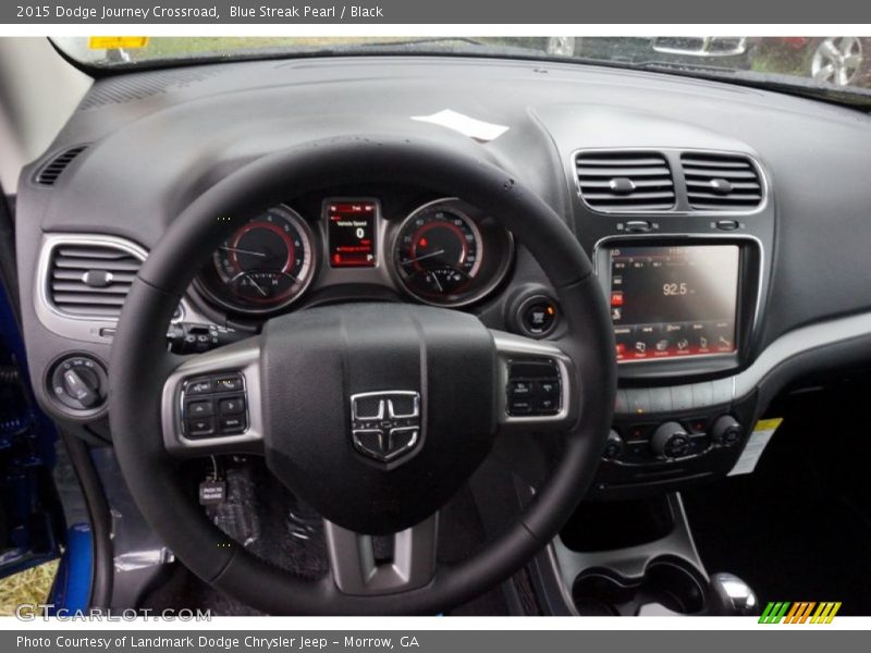 Blue Streak Pearl / Black 2015 Dodge Journey Crossroad