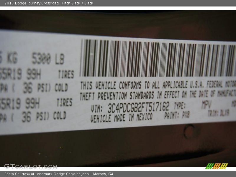 Pitch Black / Black 2015 Dodge Journey Crossroad