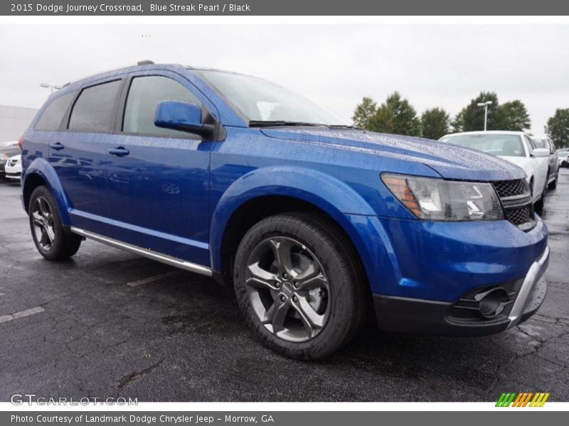 Blue Streak Pearl / Black 2015 Dodge Journey Crossroad