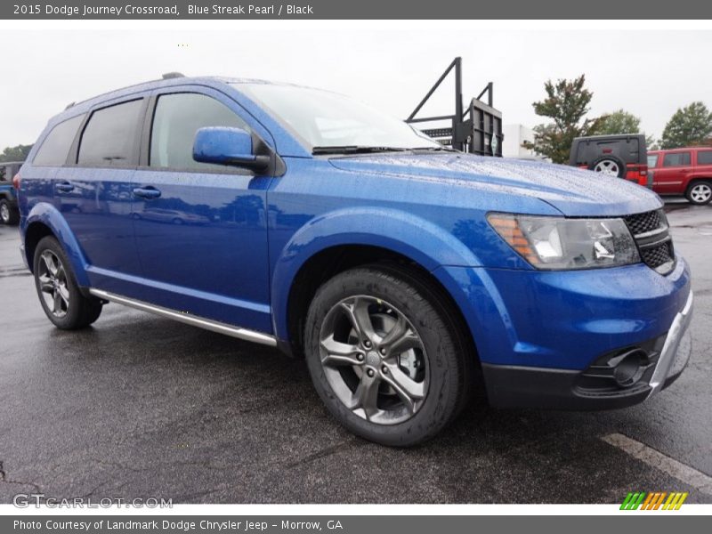 Blue Streak Pearl / Black 2015 Dodge Journey Crossroad