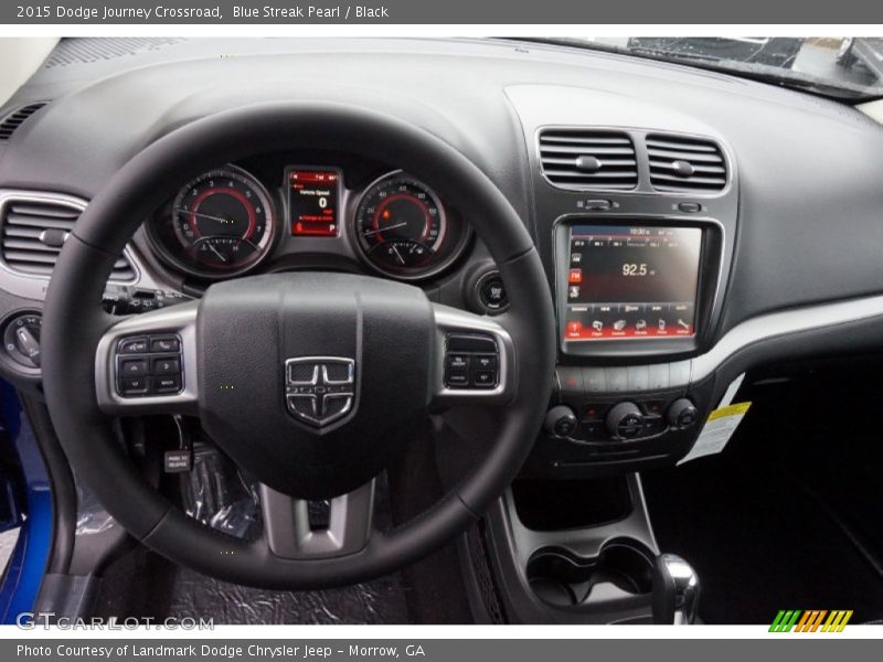 Blue Streak Pearl / Black 2015 Dodge Journey Crossroad