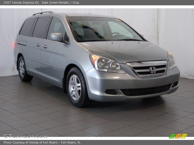 Slate Green Metallic / Gray 2007 Honda Odyssey EX