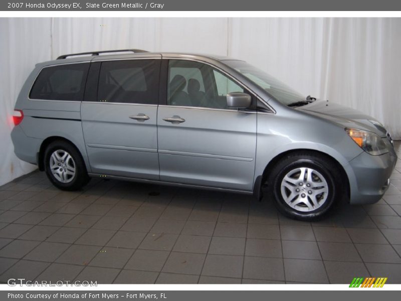 Slate Green Metallic / Gray 2007 Honda Odyssey EX