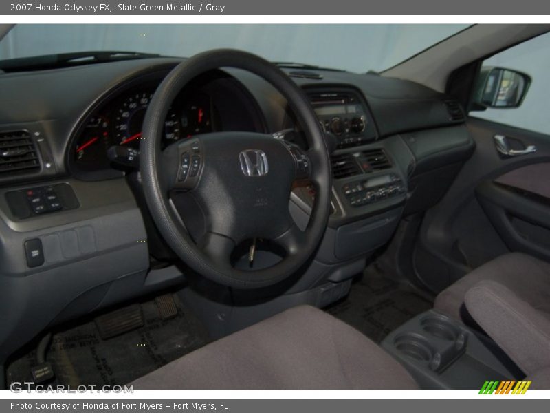 Slate Green Metallic / Gray 2007 Honda Odyssey EX