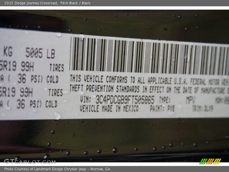 Pitch Black / Black 2015 Dodge Journey Crossroad