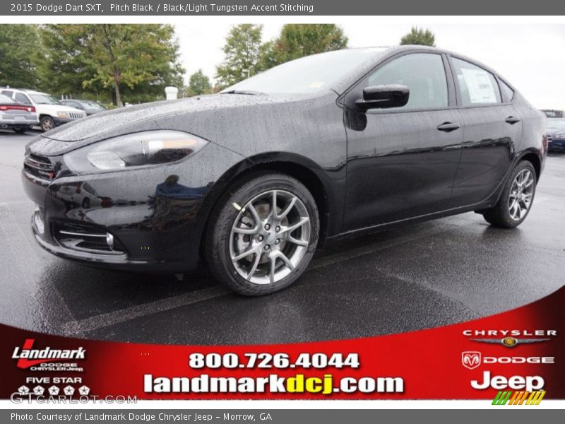 Pitch Black / Black/Light Tungsten Accent Stitching 2015 Dodge Dart SXT