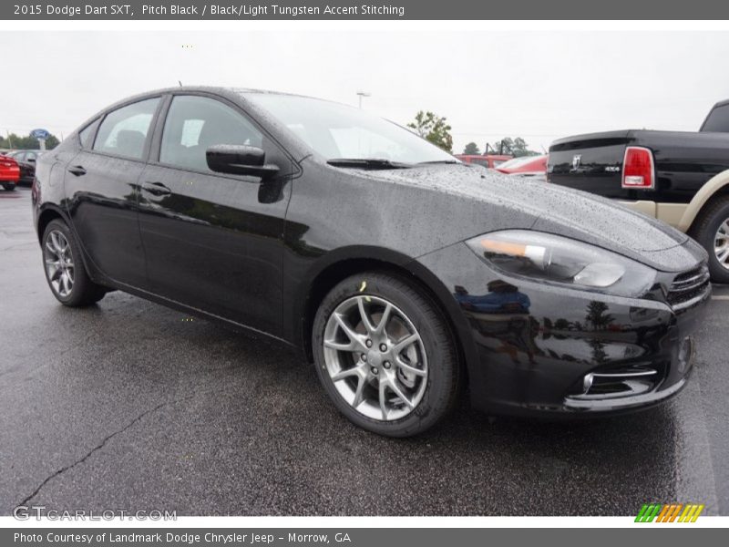 Pitch Black / Black/Light Tungsten Accent Stitching 2015 Dodge Dart SXT