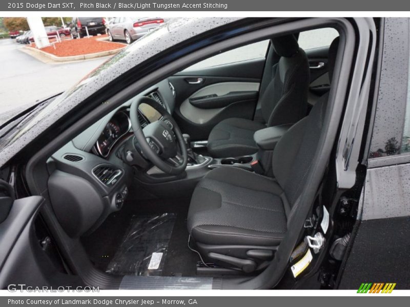  2015 Dart SXT Black/Light Tungsten Accent Stitching Interior