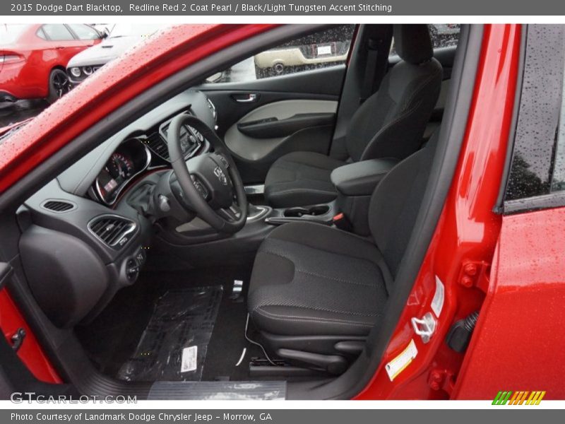 Redline Red 2 Coat Pearl / Black/Light Tungsten Accent Stitching 2015 Dodge Dart Blacktop