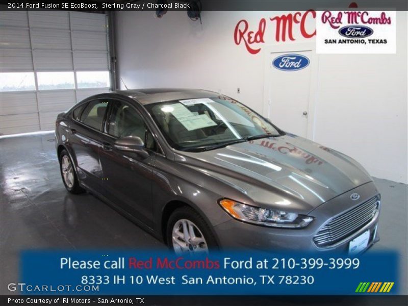 Sterling Gray / Charcoal Black 2014 Ford Fusion SE EcoBoost