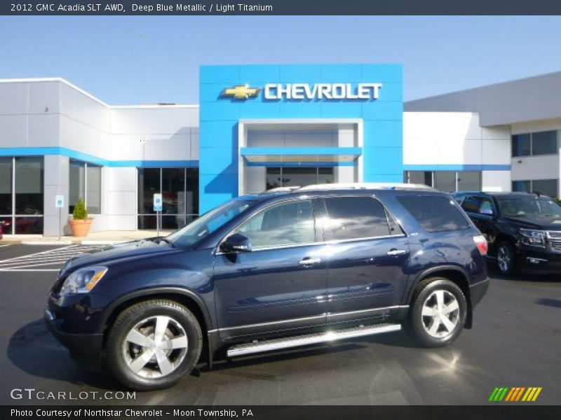 Deep Blue Metallic / Light Titanium 2012 GMC Acadia SLT AWD