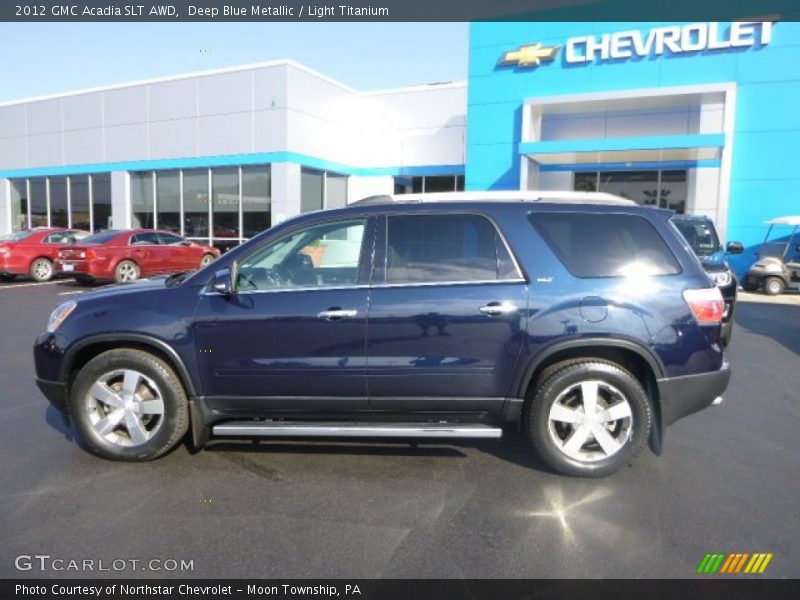 Deep Blue Metallic / Light Titanium 2012 GMC Acadia SLT AWD