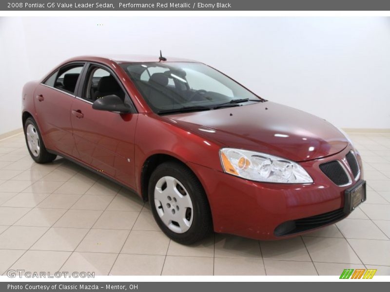 Performance Red Metallic / Ebony Black 2008 Pontiac G6 Value Leader Sedan
