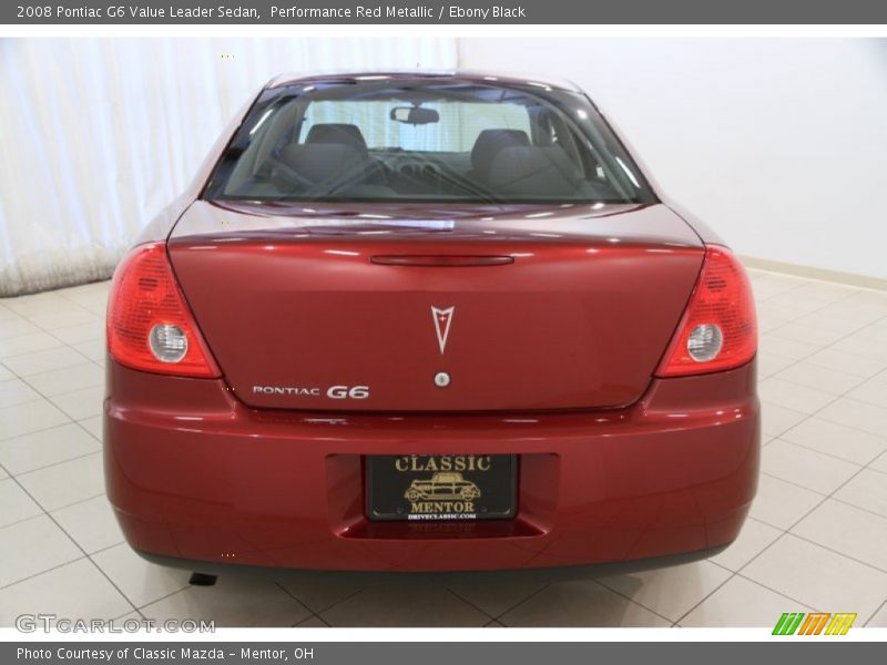 Performance Red Metallic / Ebony Black 2008 Pontiac G6 Value Leader Sedan