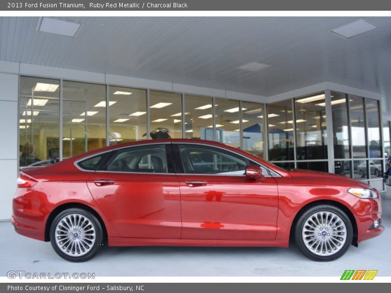 Ruby Red Metallic / Charcoal Black 2013 Ford Fusion Titanium