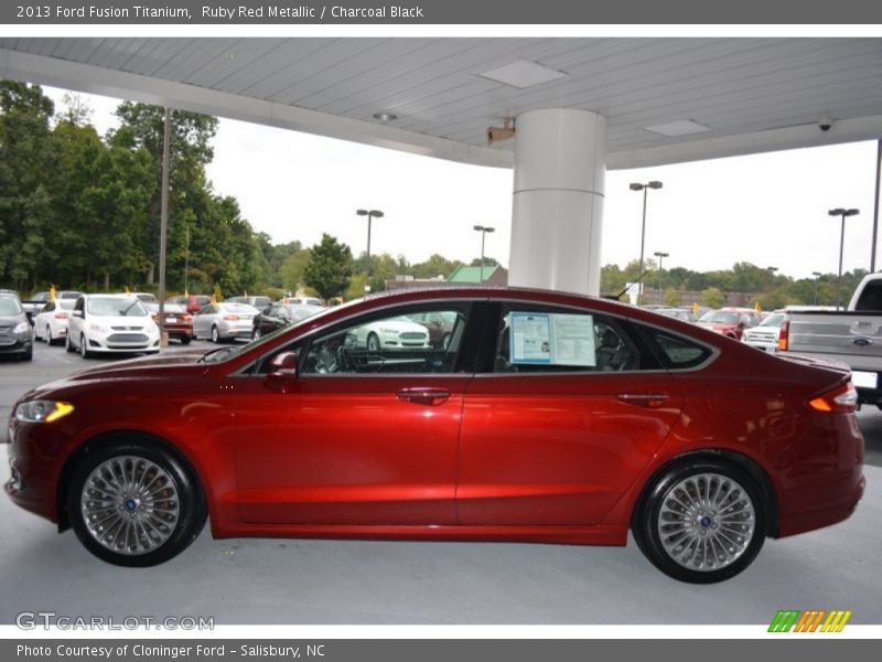 Ruby Red Metallic / Charcoal Black 2013 Ford Fusion Titanium