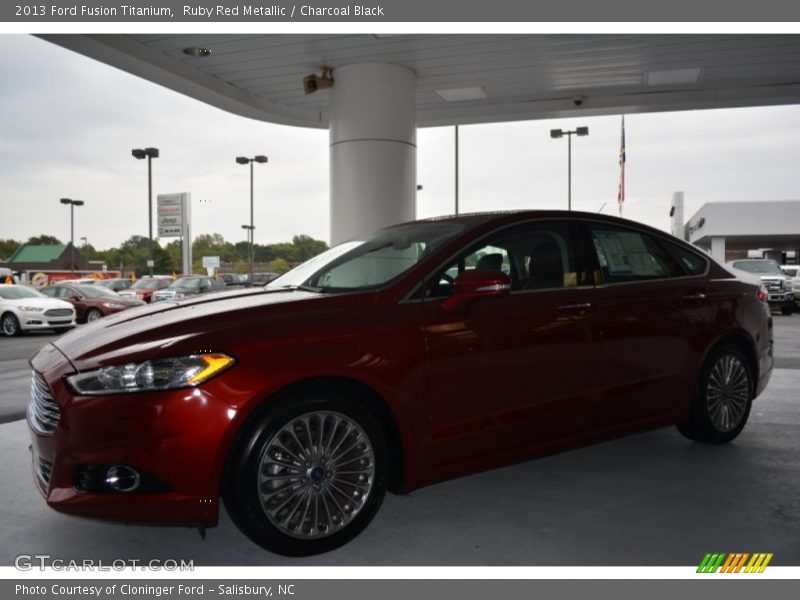 Ruby Red Metallic / Charcoal Black 2013 Ford Fusion Titanium