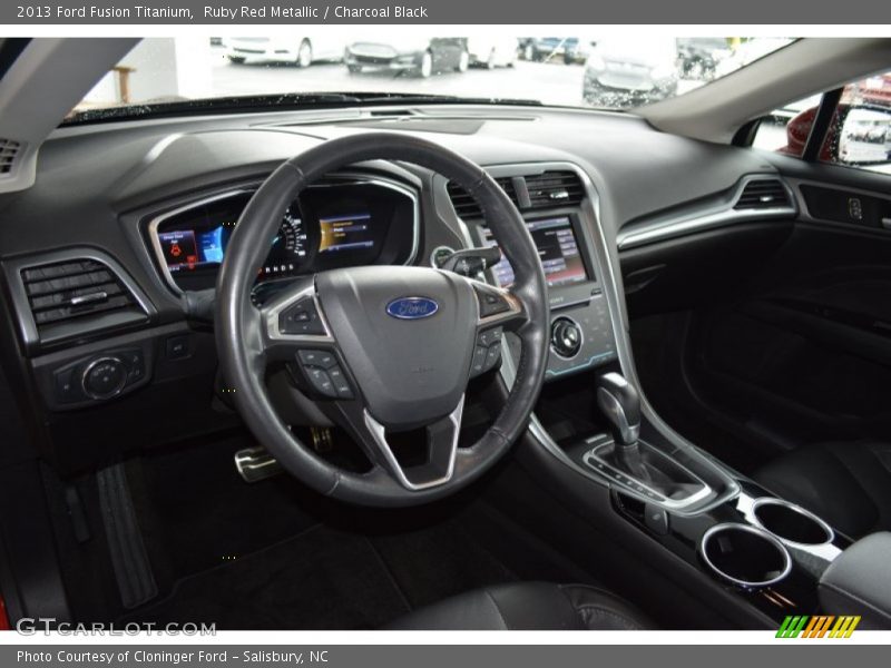 Ruby Red Metallic / Charcoal Black 2013 Ford Fusion Titanium