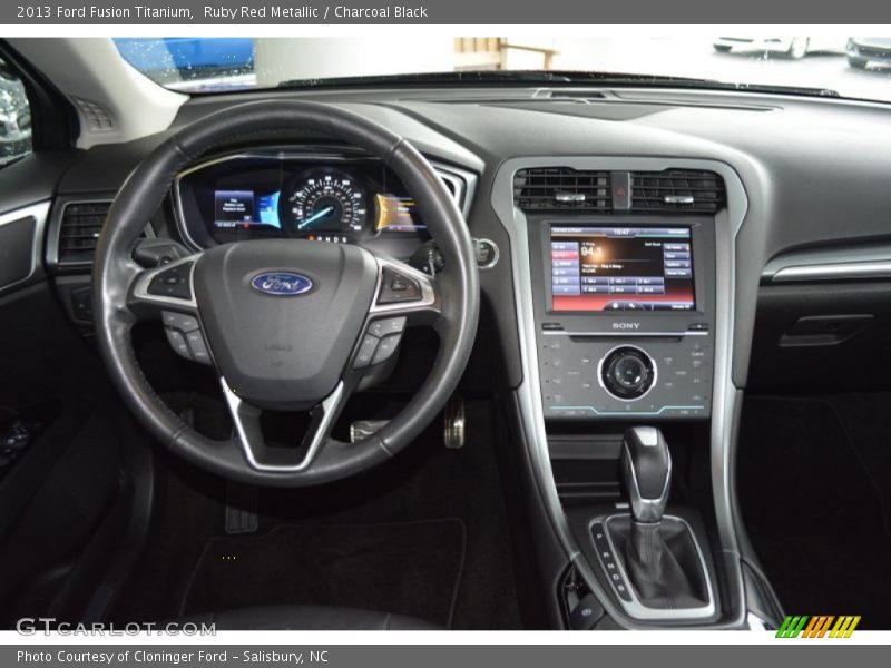 Ruby Red Metallic / Charcoal Black 2013 Ford Fusion Titanium