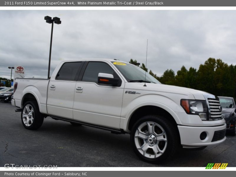 White Platinum Metallic Tri-Coat / Steel Gray/Black 2011 Ford F150 Limited SuperCrew 4x4